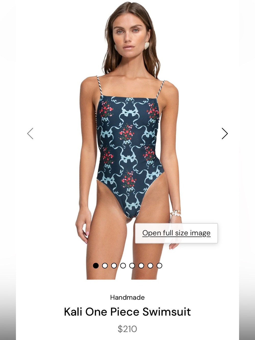 Agua Bendita Kali One Piece Swimsuit - Navy with Light Blue and Red Floral